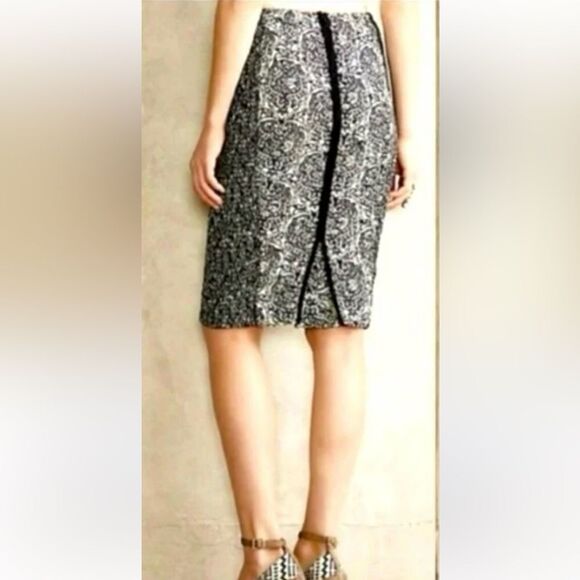 NWT Byron Lars Beguile Anthropologie Sombra Laser Cut Size 4 Pencil Skirt - Picture 6 of 13